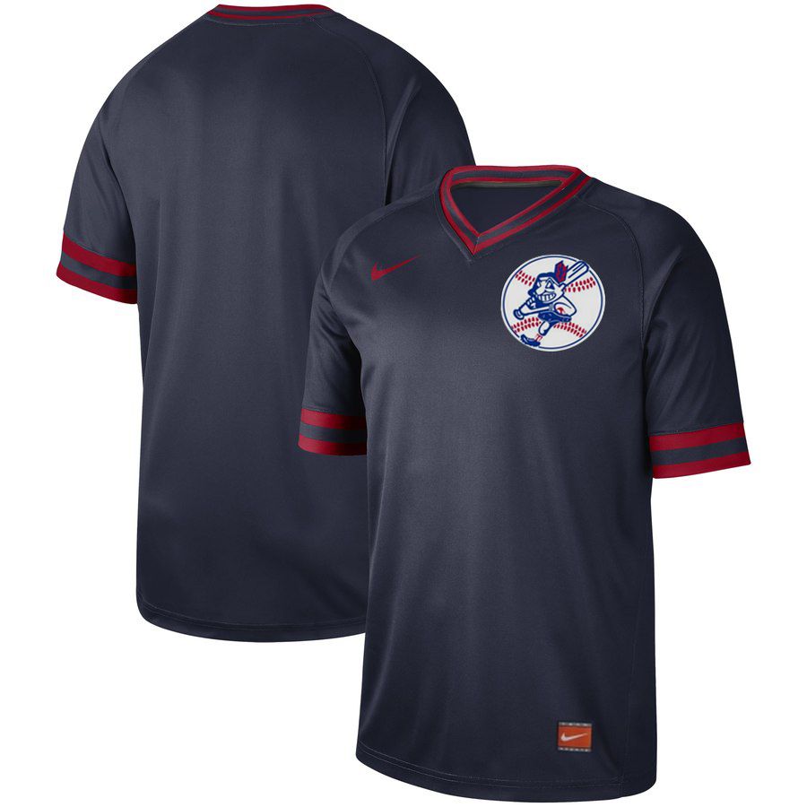 Men Cleveland Indians Blank Dark blue Nike Cooperstown Collection Legend V-Neck MLB Jersey